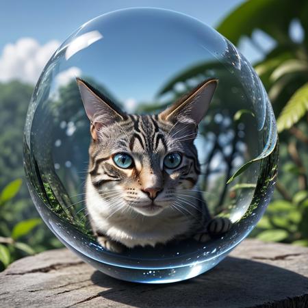 00135-1163042026-masterpiece, best quality, intricate photo, glass sphere with highly precise detailed cat in the jungle, Background blue cloudy.jpg